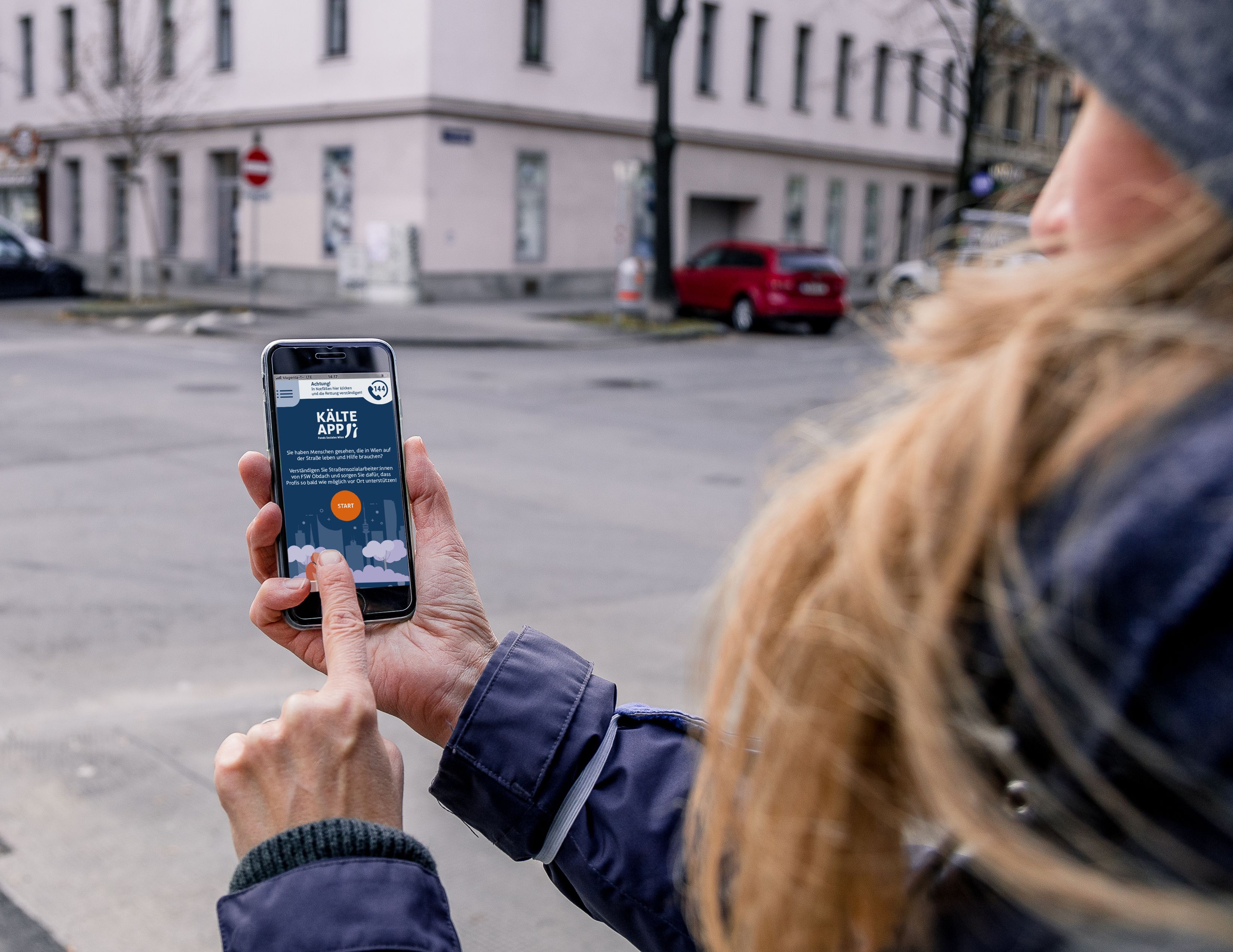 Kälte-App steht am Mittwoch zum Download bereit. Damit kann man einfach Hilfe holen.