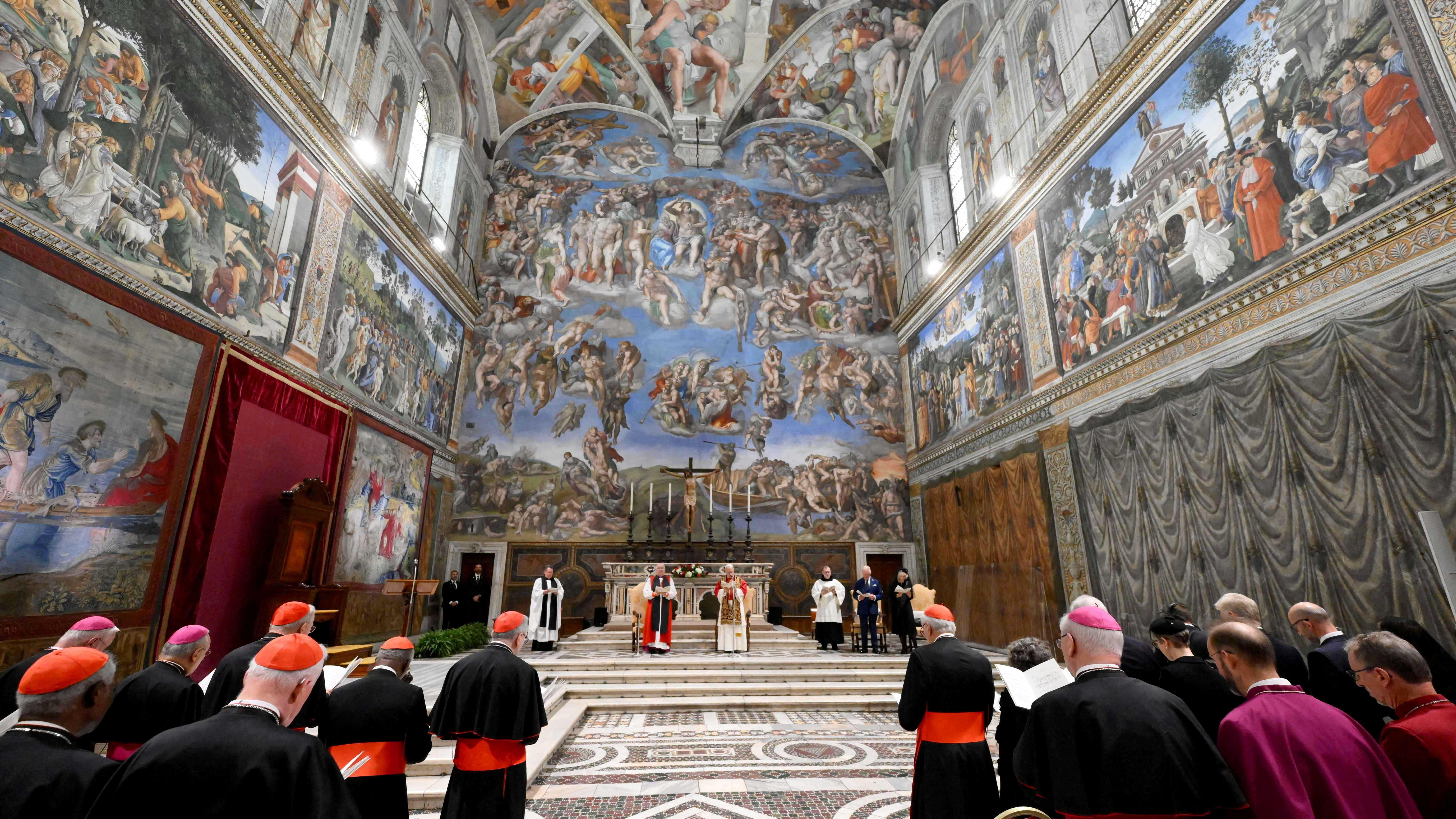 Gemeinsames Gebet beider Kirchen in der Sixtinischen Kapelle.