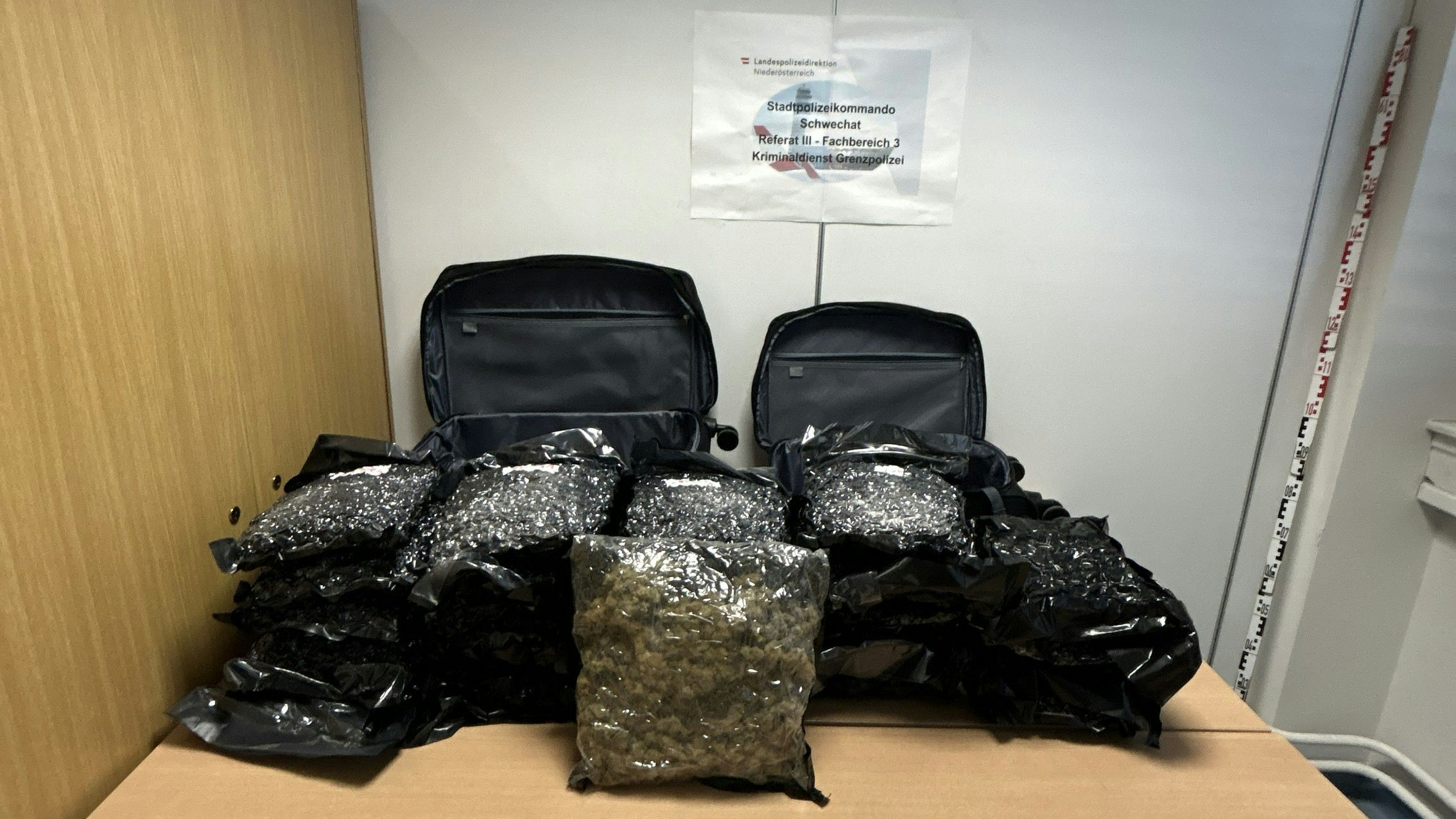Heute.at - 25 Kilo Cannabis! Mann will mit Drogen-Koffer verreisen
