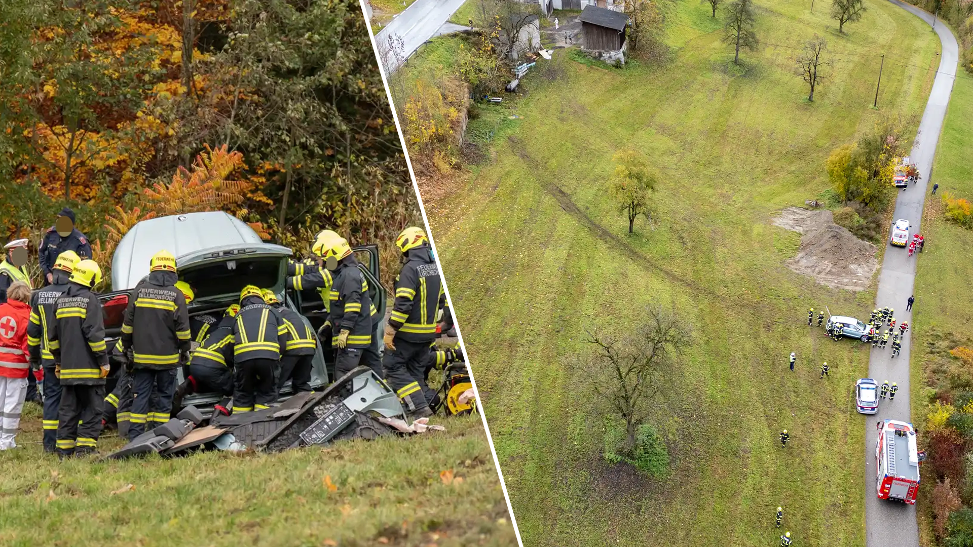 Heute.at - Auto fliegt über Anrainer: Lenker überlebt wilden Crash