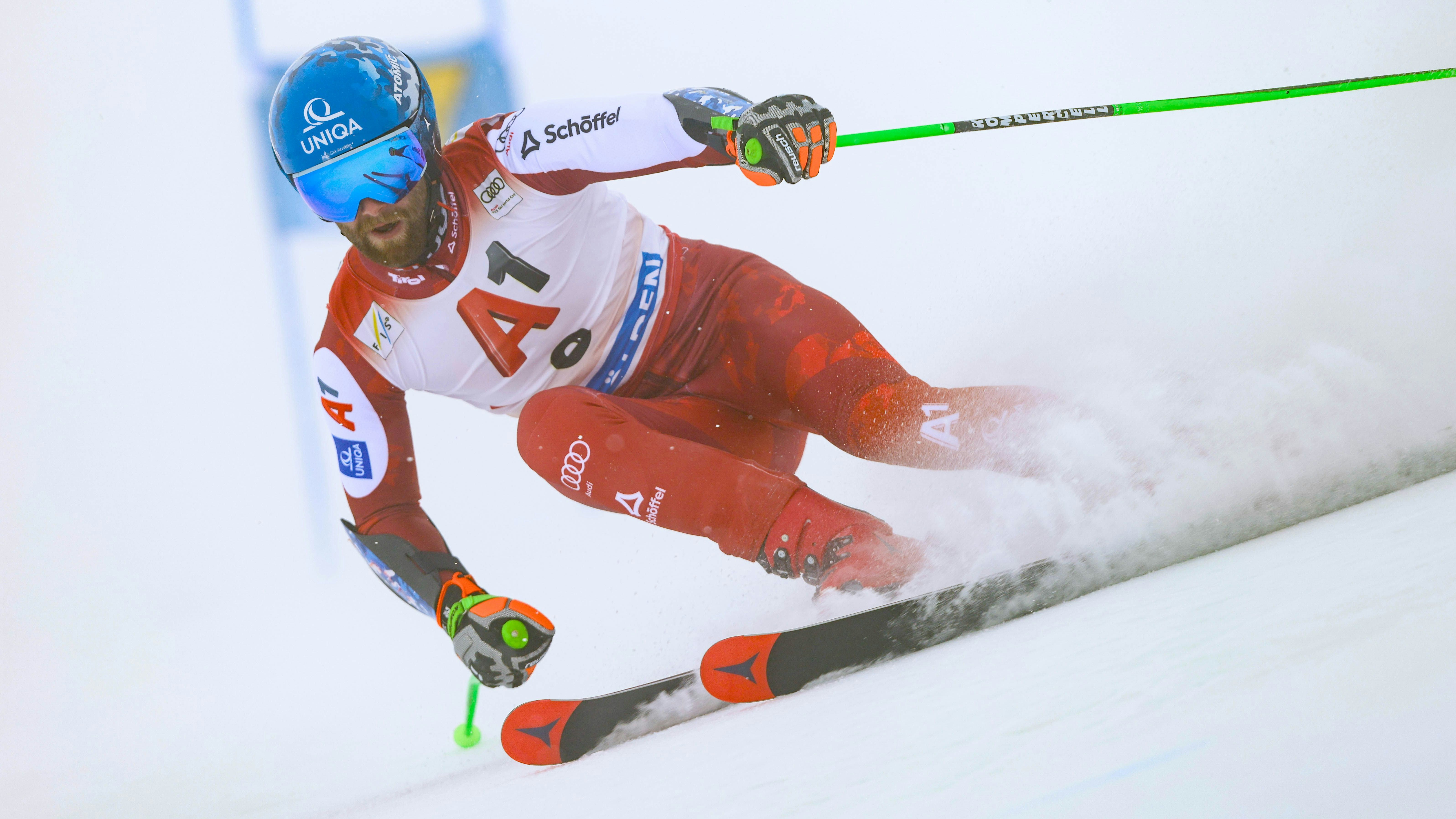 Marco Schwarz hat mit Platz zwei nach dem ersten Durchgang die beste Chance auf einen ÖSV-Sieg.