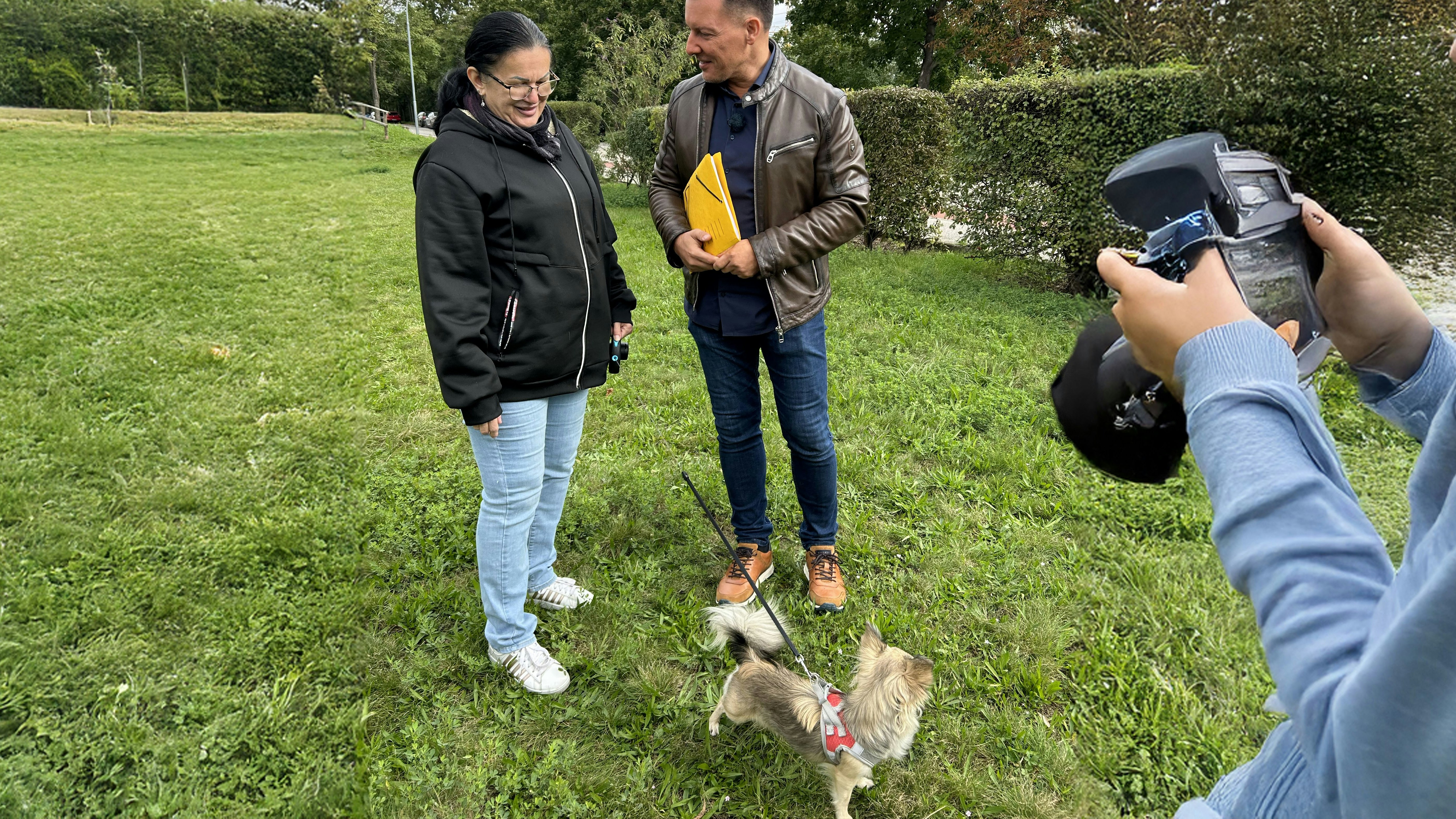 Andrea S., Hund Bobby und Anwalt Christian Horwarth